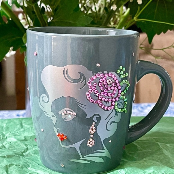 Gray coffee tea bling mug Handcrafted New - Picture 4 of 7